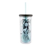 Tim Burton Corpse Bride Emily 20-Ounce Fiera Coppa con Coperchio E Paglia