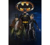 Tim Burton Set 3 Action Figure Batman Michael Keaton Catwoman and Penguin NECA
