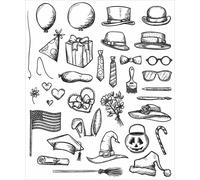 Tim Holtz Cling Stamps 7""X8.5""-Crazy Things