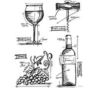 Tim Holtz Cling Stamps 7"X8.5"-Wine Blueprint