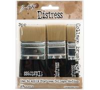 Tim Holtz Ranger THoltz Distress Collage Brushes 3pc Confezione da 3 pennelli, 1 ciascuno di 3/4, 1-1/4 e 1-3/4