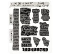 Stampers Anonymous Tim Holtz - Set di timbri in Gomma, 177 x 215 mm, Tema: Cose da Dire