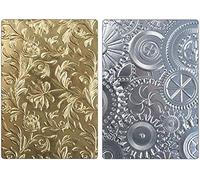 Tim Holtz Sizzix 3D texture Fades embossing - botanica e meccanica - 2 item Bundle