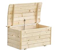 TIMBELA Cassapanca legno bambini - Scatola da esterno in legno da giardino 80 x 50 x A47 cm - Portagiochi bambini - interno ed esterno M034-1