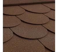 TIMBELA Kit di tegole bituminose Beaver B333BROWN - colore, kit di copertura impermeabile con pezzi di colmo e chiodi per casetta da giardino in legno modello M333