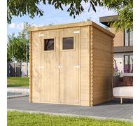 TIMBELA M309 Casetta da Giardino in Legno per Esterni - A200x204x204cm/3.53 m2 - Piccola Casetta in Legno, Rimessa Attrezzi, Deposito Bici