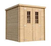 TIMBELA M309C Casetta da Giardino in Legno per Esterni - A200x204x204cm/3.53 m2 - Piccola Casetta in Legno, Rimessa Attrezzi, Deposito Bici