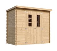 TIMBELA M310C Casetta da Giardino in Legno per Esterni 239x142xA200 cm/2.6m2 - Capanno da Giardino - Piccola Casetta in Legno, Rimessa Attrezzi, Deposito Bici