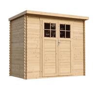 TIMBELA M310F Casetta da Giardino in Legno per esterni con porta con serratura di alta qualità - 239x144x200 cm - Rimessa attrezzi