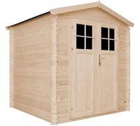 TIMBELA M343F Casetta da Giardino in Legno per Esterni con serratura di alta qualità - L216xL206xA218 cm/ 3.53 m2 - Piccola Casetta in Legno, Rimessa Attrezzi, Deposito Bici