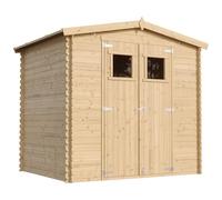 TIMBELA M369+M369G Casetta da giardino in legno 4,33 m² - porta attrezzi da esterno con pareti da 19 mm, pavimento in legno impregnato e doppie porte