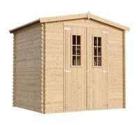 TIMBELA M369C Casetta da Giardino in Legno per Esterni - L226xL236xA218 cm/ 4,33 m2 - Piccola Casetta in Legno, Rimessa Attrezzi, Deposito Bici