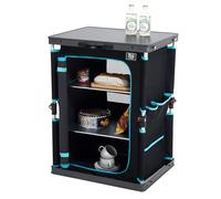 TIMBER RIDGE Armadietto da cucina Mobiletto da Campeggio Pieghevole Supporta 30kg con 3 Ripiani Struttura con Tasche Laterali Portatile per Feste in Giardino Picnic