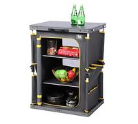 Timber Ridge Armadietto da cucina pieghevole compatto per campeggio, giardino, scomparti portaoggetti con tasche laterali