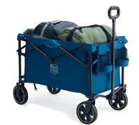 TIMBER RIDGE Carrello Pieghevole Spiaggia 200L con Portabevande Manico Regolabile, Carrello da Giardino per Tutti i Terreni Esterni Campeggio Portata 150kg