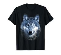 Timber Wolf Face Ritratto Grafica Distressed Art Design Maglietta