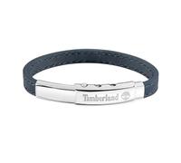 Timberland Amity TDAGB0001604 - Bracciale da uomo in acciaio INOX e pelle blu scuro, lunghezza: 18 cm + 10 cm