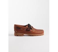 Timberland Authentic - Scarpe da barca color ruggine in pelle pieno fiore a 3 occhielli-Marrone 41