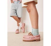 Timberland Authentic - Scarpe da barca rosa pastello con 3 occhielli 41.5