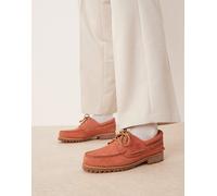Timberland Authentic - Scarpe da barca rosso pastello con 3 occhielli 42