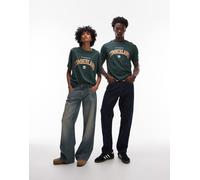Timberland Authentic - T-shirt oversize con logo college grande sul petto verde scuro 84-89 CM