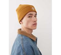 Timberland - Berretto color grano con logo e risvolto-Marrone One Size