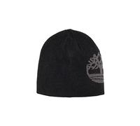 Timberland Berretto Reversibile con Logo in Jacquard Cappello Invernale, Nero/Grigio, Taglia Unica Uomo