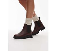 Timberland - Cambria Valley - Stivaletti Chelsea in pelle bordeaux con suola spessa-Rosso 37