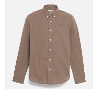 Timberland - Camicia a Maniche Lunghe in Popeline Elasticizzato da Uomo in marrone, Uomo, marrone, Taglia: M