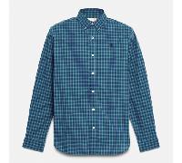 Timberland - Camicia a Quadretti in Popeline Elasticizzato da Uomo in blu scuro, Uomo, blu, Taglia: S
