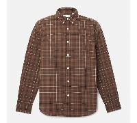 Timberland - Camicia a Quadri in Popeline Elasticizzato da Uomo in marrone, Uomo, marrone, Taglia: XL