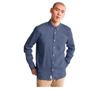 Timberland Camicia da Uomo Slim Fit in Lino Mill River Blu Taglia M Codice TB0A2DC3288