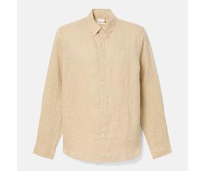 Timberland - Camicia in Lino Mill Brook da Uomo in beige, Uomo, beige, Taglia: M