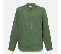 Timberland - Camicia in Lino Mill Brook da Uomo in verde scuro, Uomo, verde, Taglia: M