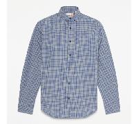 Timberland - Camicia in Popeline a Quadri Micro da Uomo blu, Uomo, blu, Taglia: M