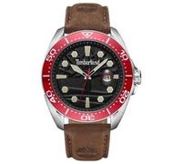 Timberland Carrigan Men's Analog-Digital Quartz Watch TDWGB2230602 - Silver Case, Brown Leather Strap