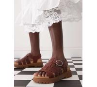 Timberland - Clairemont Way - Sandali stile pescatore bordeaux in pelle-Rosso 39.5
