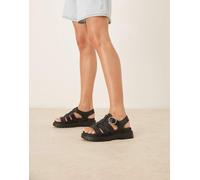Timberland - Clairemont Way - Sandali stile pescatore neri in pelle-Nero 41.5