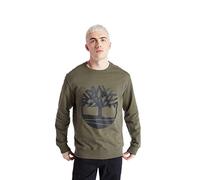 Timberland Core Tree Logo Crew - Felpa Invernale Girocollo da Uomo (L, Verde)