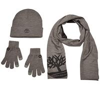 Timberland Sciarpa a Doppio Strato, Berretto e Guanto Beanie, Marne Grigia Chiara, Taglia Unica Uomo