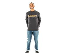 Timberland Established 1973 Embroidery Logo Brush Back Crew Neck Black Maglia di Tuta, Nero, L Uomo
