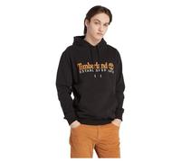 Timberland Established 1973 Embroidery Logo Brush Back Hoodie Black Maglia di Tuta, Nero, M Uomo