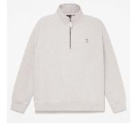 Timberland - Felpa con Zip a un Quarto e Logo Ricamato Exeter River da Uomo in beige chiaro, Uomo, beige, Taglia: XL