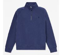 Timberland - Felpa con Zip a un Quarto e Logo Ricamato Exeter River da Uomo in blu scuro, Uomo, blu, Taglia: XXL