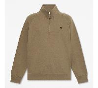 Timberland - Felpa con Zip a un Quarto e Logo Ricamato Exeter River da Uomo in verde scuro, Uomo, verde, Taglia: L