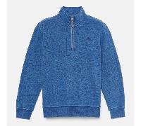 Timberland - Felpa con Zip a un Quarto Indigo da Uomo in blu, Uomo, blu, Taglia: L