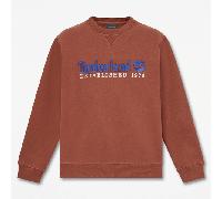 Timberland - Felpa Girocollo con Logo Established 1973 Ricamato da Uomo in marrone, Uomo, marrone, Taglia: 3XL