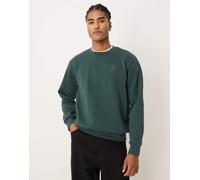 Timberland - Felpa girocollo verde con logo in silicone 114-119 CM