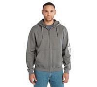 Timberland Felpa con Cappuccio Honcho Sport Full Zip, Dark Charcoal Heather-White, L Alto Unisex-Adulto