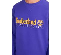 Timberland Felpa da uomo Established 1973 Girocollo logo ricamato Brush Back Clematis Blue L